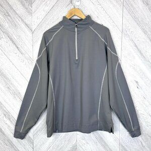 FootJoy Pullover Mens Large Gray 1/4 Zip Golf Performance FJ Logo Nylon Spandex